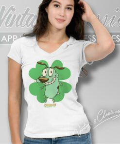 Courage The Cowardly Dog Saint Patricks Day V Neck TShirt