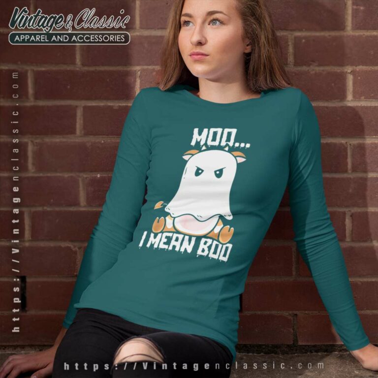 Cow Ghost Moo I Mean Boo Halloween 2023 Long Sleeve Tee Cow Ghost Moo I Mean Boo Halloween 2023 Long Sleeve Tee