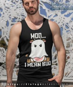 Cow Ghost Moo I Mean Boo Halloween 2023 Tank Top Racerback