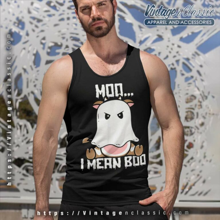 Cow Ghost Moo I Mean Boo Halloween 2023 Tank Top Racerback Cow Ghost Moo I Mean Boo Halloween 2023 Tank Top Racerback