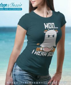 Cow Ghost Moo I Mean Boo Halloween 2023 Women TShirt