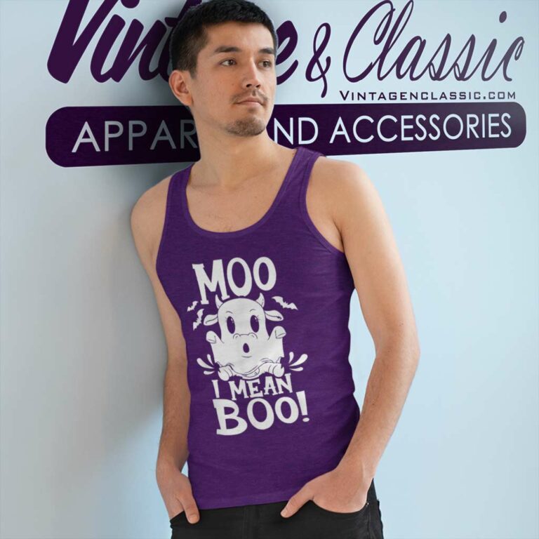 Cow Ghost Moo I Mean Boo Halloween Humor Tank Top Racerback Cow Ghost Moo I Mean Boo Halloween Humor Tank Top Racerback