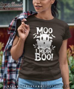 Cow Ghost Moo I Mean Boo Halloween Humor Women TShirt