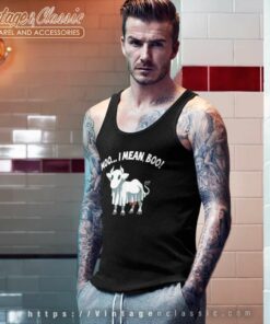 Cow Halloween Moo Cow Moo I Mean Boo Funny Tank Top Racerback