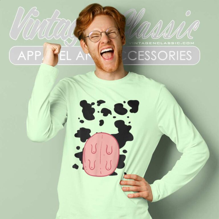 Cow Udder Pattern Funny Lazy Diy Costume Easy Halloween Long Sleeve Tee Cow Udder Pattern Funny Lazy Diy Costume Easy Halloween Long Sleeve Tee