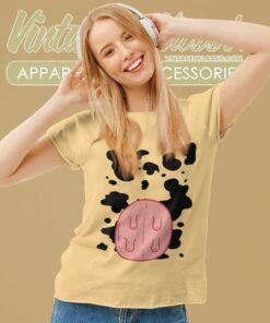 Cow Udder Pattern Funny Lazy Diy Costume Easy Halloween Women TShirt