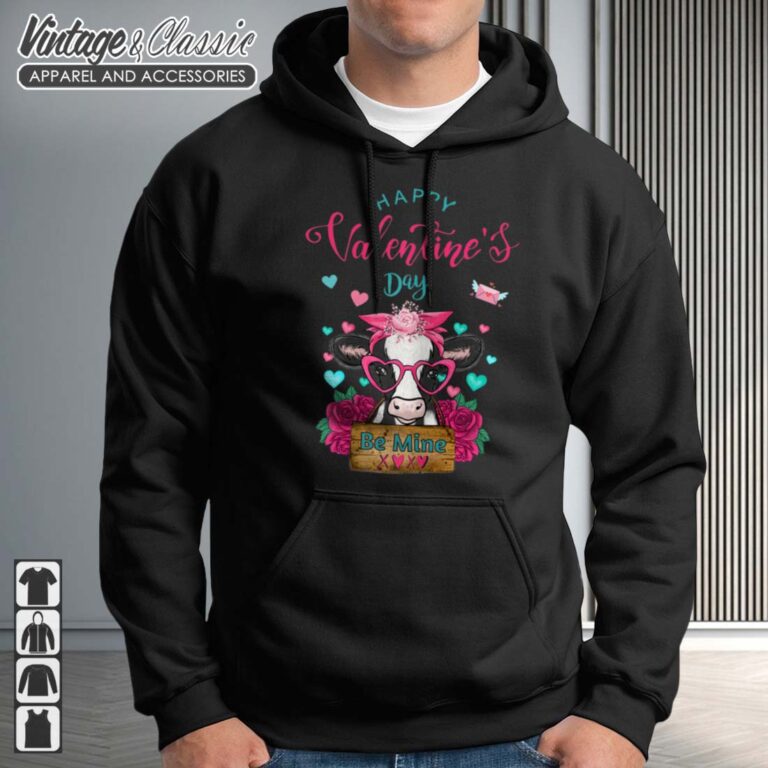 Cow Valentines Day BE MINE Hoodie Cow Valentines Day BE MINE Hoodie