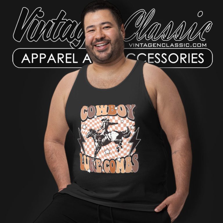Cowboy Luke Combs Luke Combs Vintage Inspired Tank Top Racerback Cowboy Luke Combs Luke Combs Vintage Inspired Tank Top Racerback