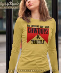 Cowboys And Tequila Retro Long Sleeve Tee