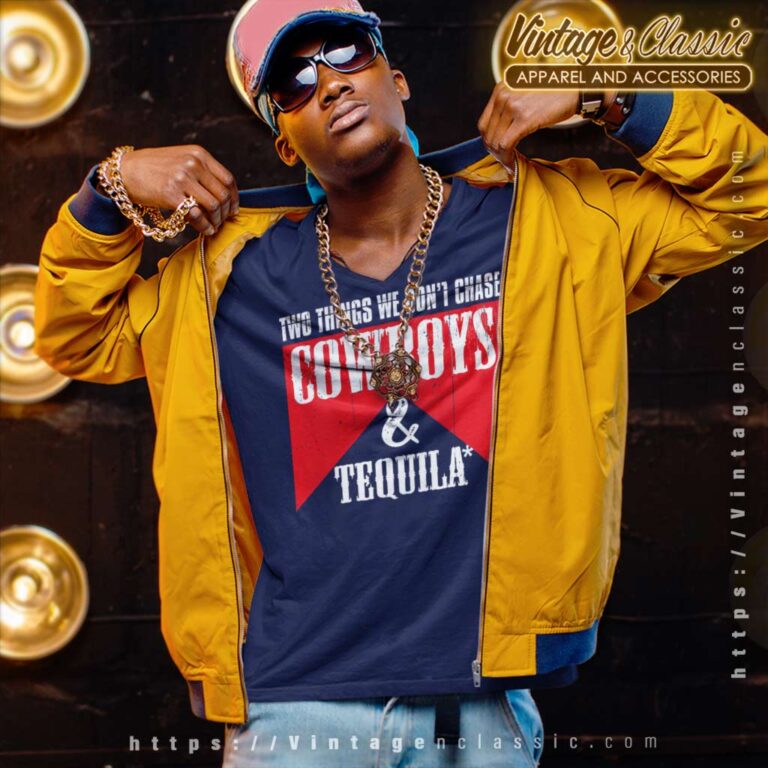 Cowboys And Tequila Retro V Neck TShirt Cowboys And Tequila Retro V Neck TShirt