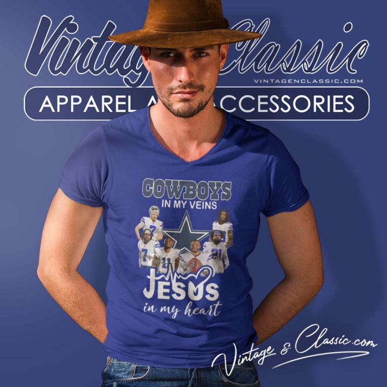Cowboys In My Veins Jesus In My Heart V Neck TShirt Cowboys In My Veins Jesus In My Heart V Neck TShirt
