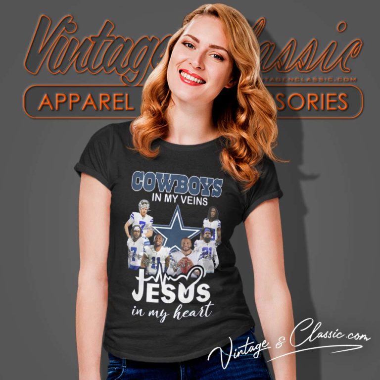 Cowboys In My Veins Jesus In My Heart Women TShirt Cowboys In My Veins Jesus In My Heart Women TShirt