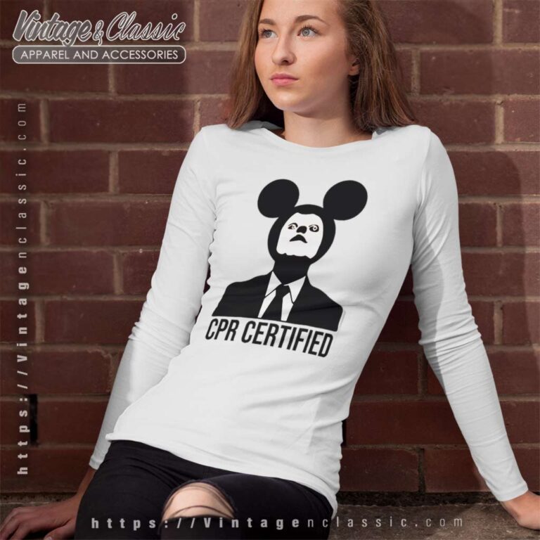 Cpr Certified Mickey Dwight Schrute Long Sleeve Tee Cpr Certified Mickey Dwight Schrute Long Sleeve Tee
