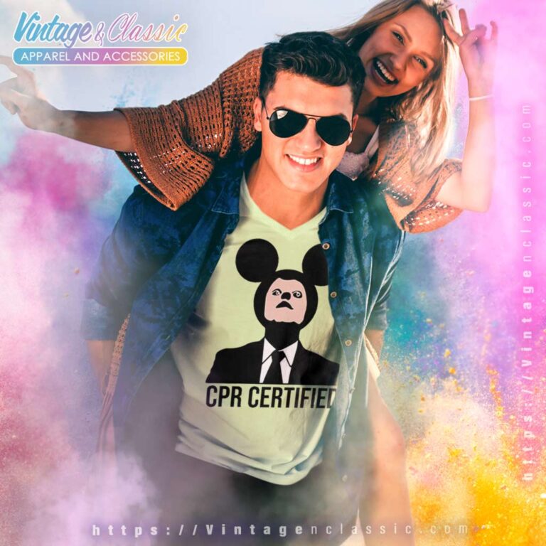 Cpr Certified Mickey Dwight Schrute V Neck TShirt Cpr Certified Mickey Dwight Schrute V Neck TShirt