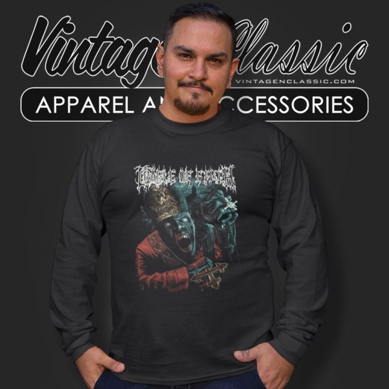 Cradle Of Filth Shirt Evil Priest Long Sleeve Tee Cradle Of Filth Shirt Evil Priest Long Sleeve Tee