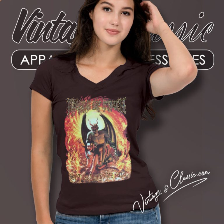 Cradle Of Filth Shirt Get Thee Behind Me Satan V Neck TShirt Cradle Of Filth Shirt Get Thee Behind Me Satan V Neck TShirt