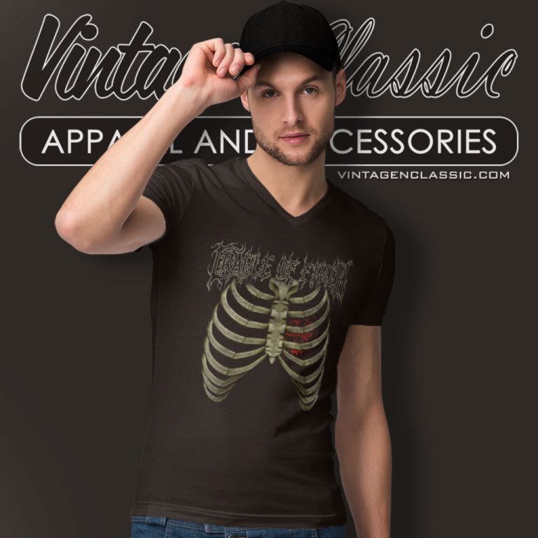 Cradle Of Filth Skeleton V Neck TShirt Cradle Of Filth Skeleton V Neck TShirt