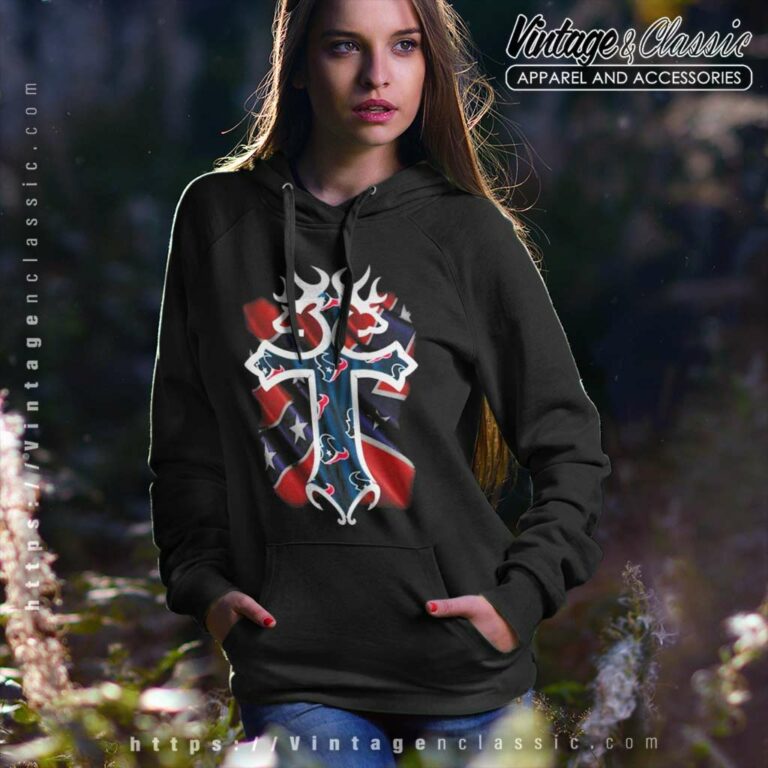 Cross Houston Texans Rebel Flag Hoodie Cross Houston Texans Rebel Flag Hoodie