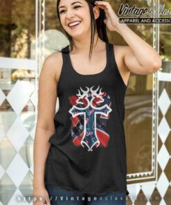 Cross Houston Texans Rebel Flag Tank Top Racerback