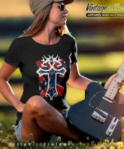 Cross Houston Texans Rebel Flag Women TShirt