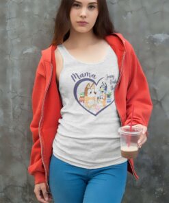 Custom Mama Chilli Heart Bluey Gift For Mom Tank Top Racerback