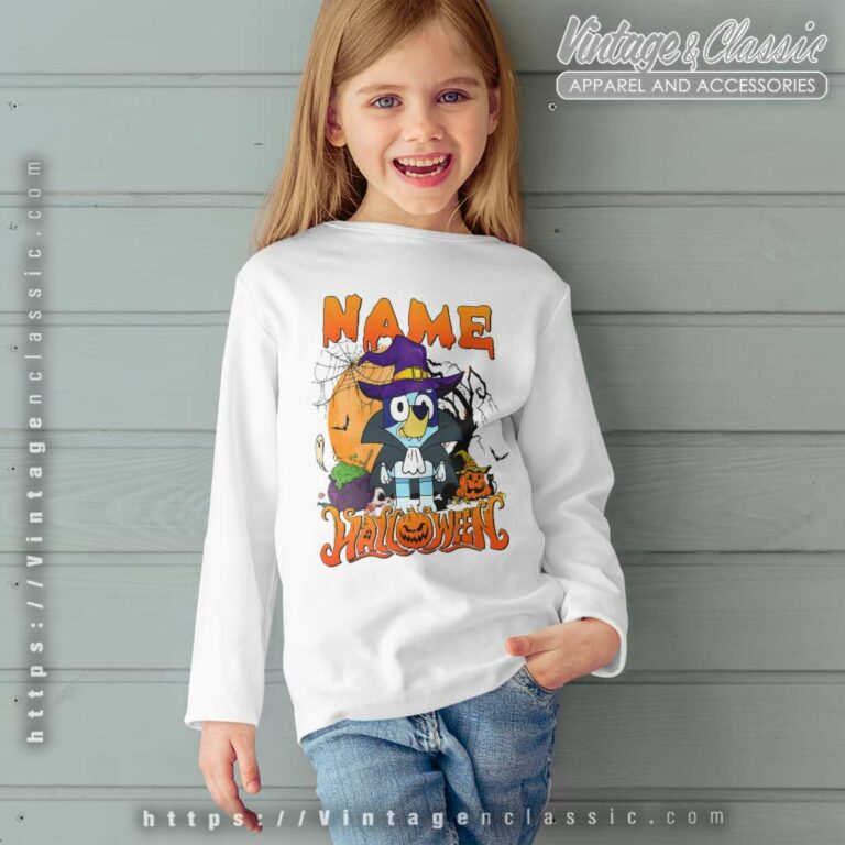 Custome Bluey Halloween Shirt Gift For Fan kids Longsleeves Custome Bluey Halloween Shirt Gift For Fan kids Longsleeves