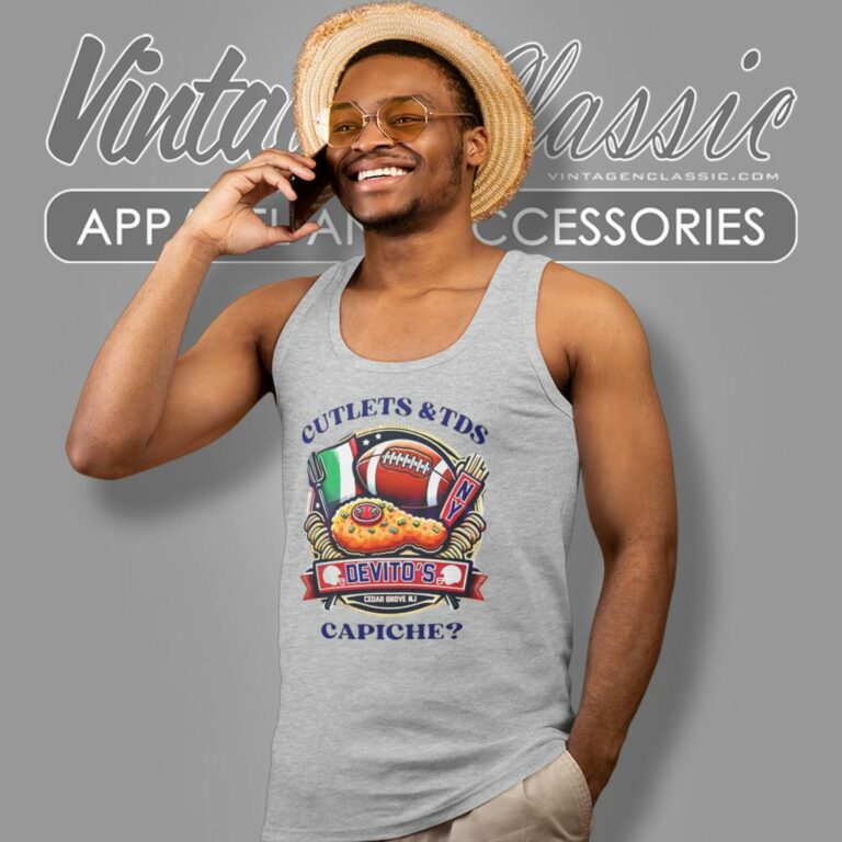 Cutlets And Tds Devito New York Giants Capiche Tank Top Racerback Cutlets And Tds Devito New York Giants Capiche Tank Top Racerback