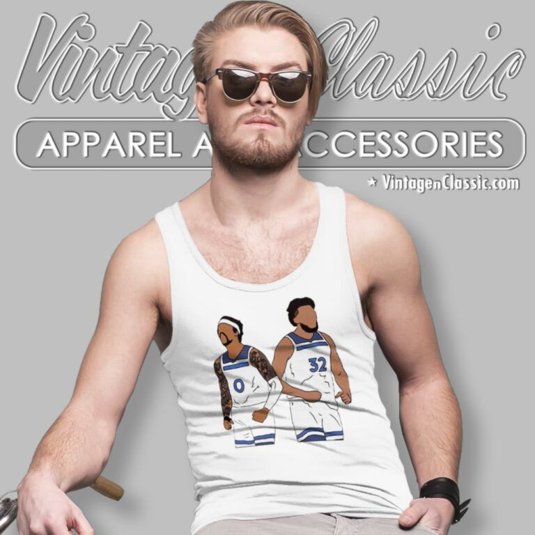 D Angelo Russell And Karl Anthony Towns Minnesota Timberwolves Tank Top Racerback D Angelo Russell And Karl Anthony Towns Minnesota Timberwolves Tank Top Racerback