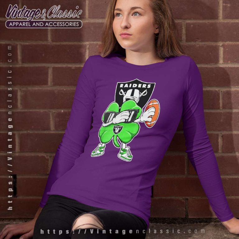 Dabbing Shamrock Football St Patricks Day Las Vegas Raiders Long Sleeve Tee Dabbing Shamrock Football St Patricks Day Las Vegas Raiders Long Sleeve Tee
