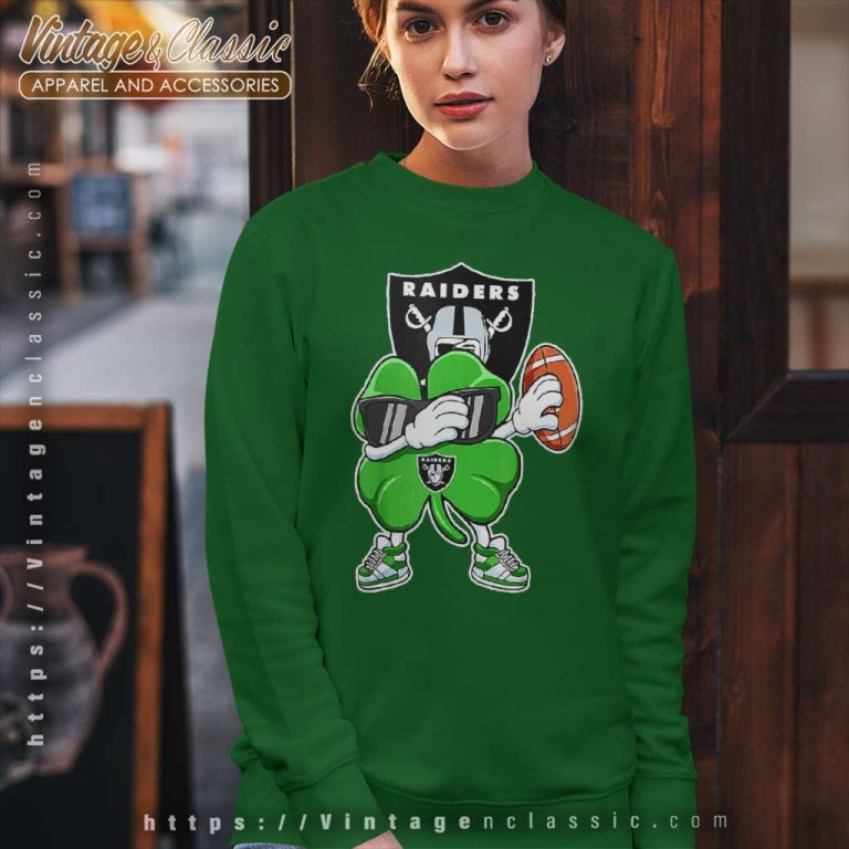 Dabbing Shamrock Football St Patricks Day Las Vegas Raiders Sweatshirt Dabbing Shamrock Football St Patricks Day Las Vegas Raiders Sweatshirt