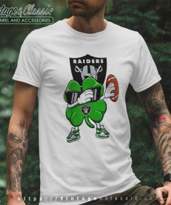 Dabbing Shamrock Football St Patricks Day Las Vegas Raiders T Shirt