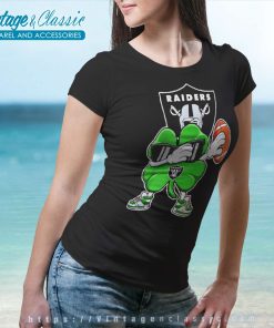 Dabbing Shamrock Football St Patricks Day Las Vegas Raiders Women TShirt
