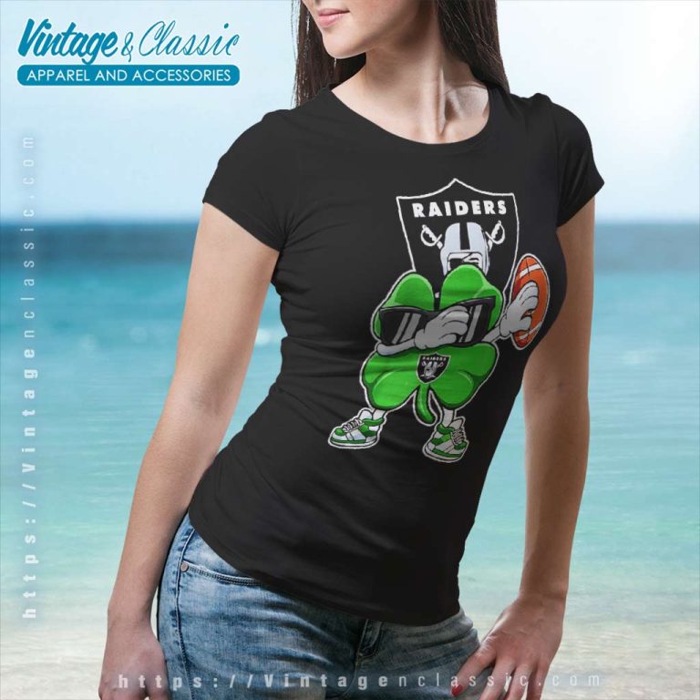 Dabbing Shamrock Football St Patricks Day Las Vegas Raiders Women TShirt Dabbing Shamrock Football St Patricks Day Las Vegas Raiders Women TShirt