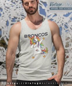 Dabbing Unicorn Denver Broncos Tank Top Racerback
