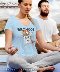 Dabbing Unicorn Denver Broncos V Neck TShirt