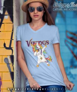 Dabbing Unicorn Minnesota Vikings V Neck TShirt