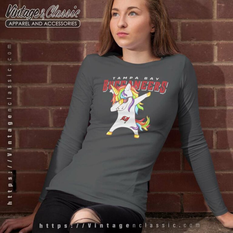 Dabbing Unicorn Tampa Bay Buccaneers Long Sleeve Tee Dabbing Unicorn Tampa Bay Buccaneers Long Sleeve Tee