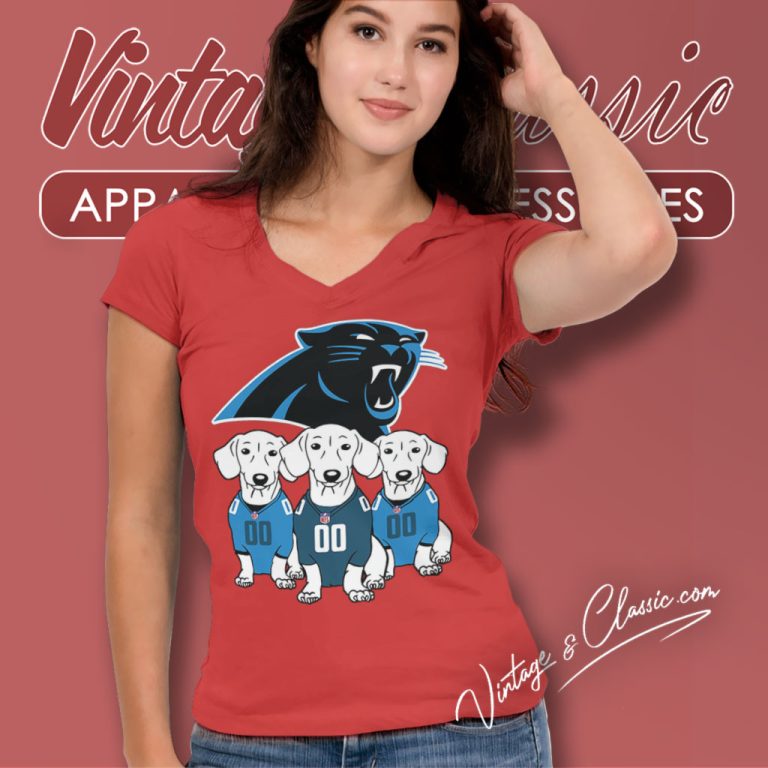 Dachshund Dog Fan Carolina Panthers V Neck TShirt Dachshund Dog Fan Carolina Panthers V Neck TShirt