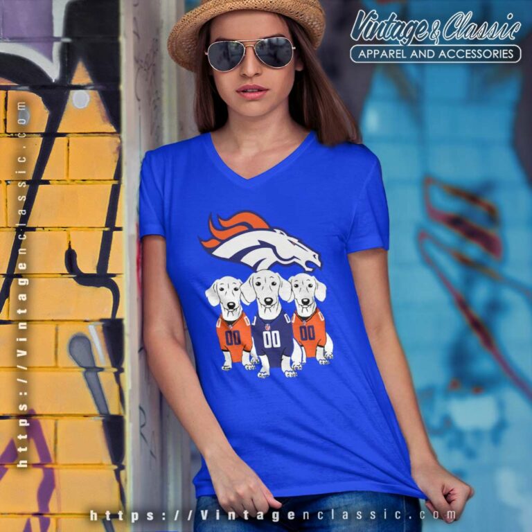 Dachshund Dog Fan Denver Broncos V Neck TShirt Dachshund Dog Fan Denver Broncos V Neck TShirt