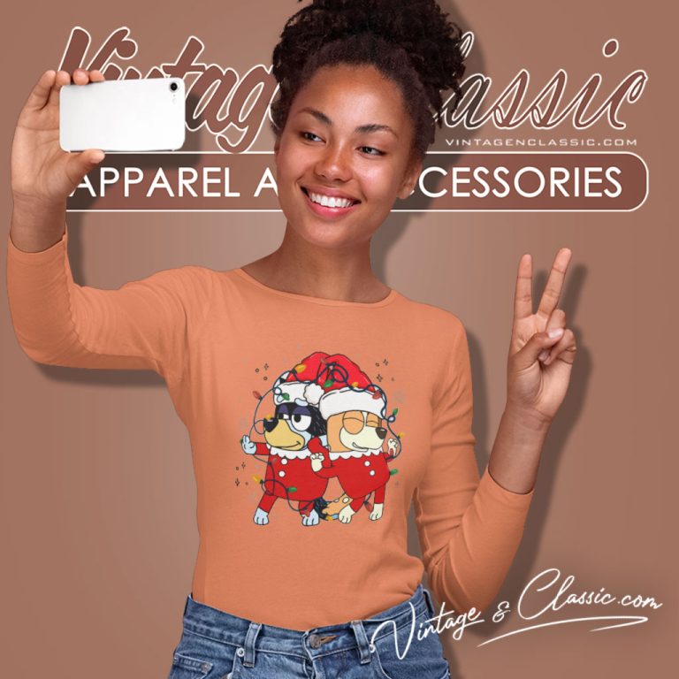 Dad And Mom Bluey Family Merry Christmas Long Sleeve Tee Dad And Mom Bluey Family Merry Christmas Long Sleeve Tee