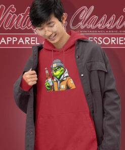 Dad Grinch Drinking Beer Busch Light Hoodie