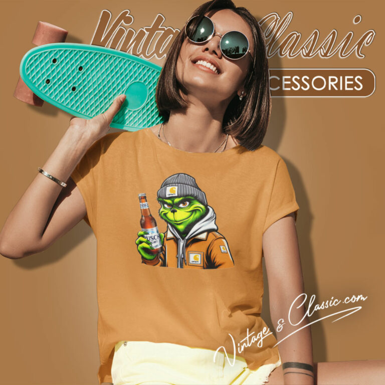 Dad Grinch Drinking Beer Busch Light Women T Shirt Dad Grinch Drinking Beer Busch Light Women T Shirt