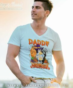 Daddy Bluey Halloween Shirt Gift For Father Vneck