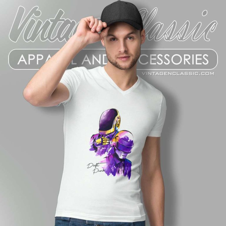Daft Punk Drawing V Neck TShirt Daft Punk Drawing V Neck TShirt