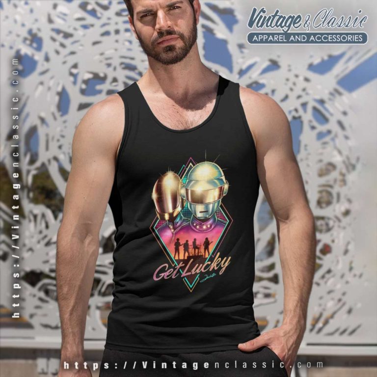 Daft Punk Get Lucky Artwork Tank Top Racerback Daft Punk Get Lucky Artwork Tank Top Racerback