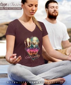Daft Punk Get Lucky Artwork V Neck TShirt