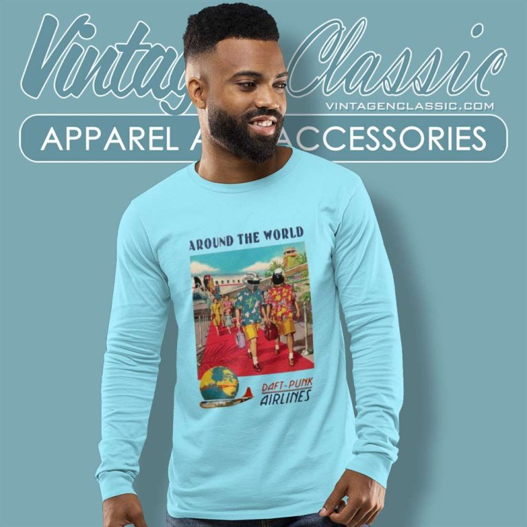 Daft Punk Shirt Around The World Long Sleeve Tee Daft Punk Shirt Around The World Long Sleeve Tee