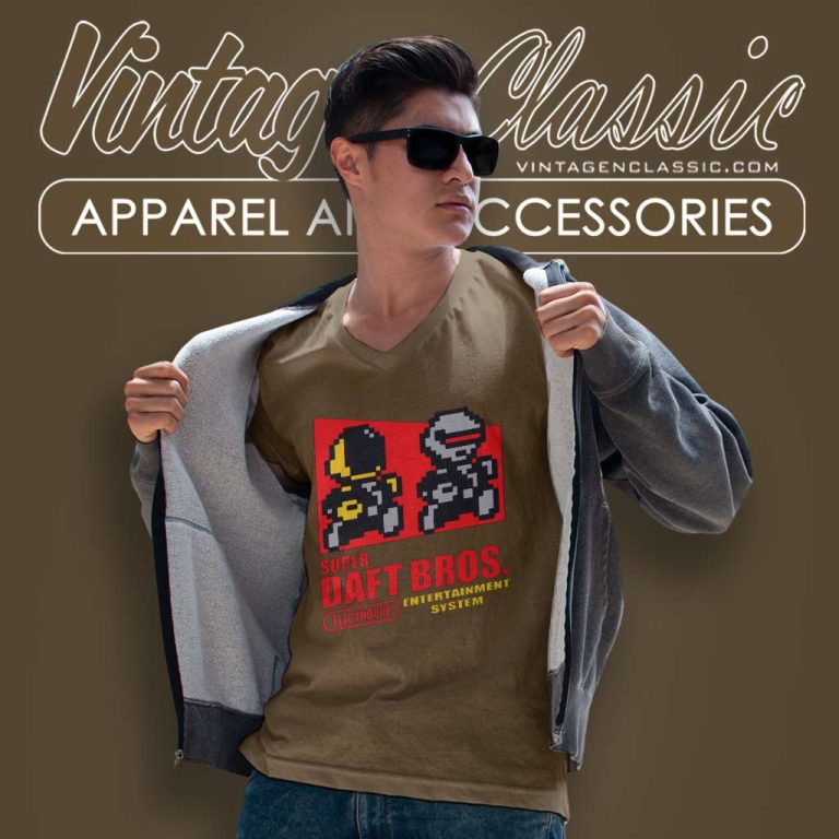 Daft Punk X Super Mario V Neck TShirt Daft Punk X Super Mario V Neck TShirt