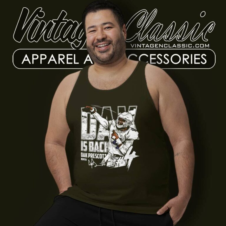 Dak Is Back Dak Prescott Dallas Cowboys Signature Tank Top Racerback Dak Is Back Dak Prescott Dallas Cowboys Signature Tank Top Racerback