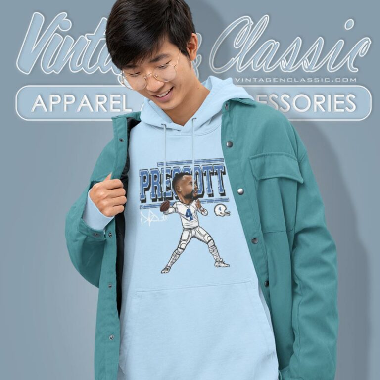 Dak Prescott Cartoon Wht Hoodie Dak Prescott Cartoon Wht Hoodie